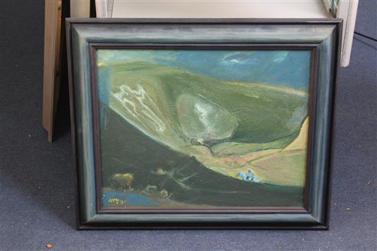 § Harold Mockford (1932-) Rider and the Longman, 16 x 20in.